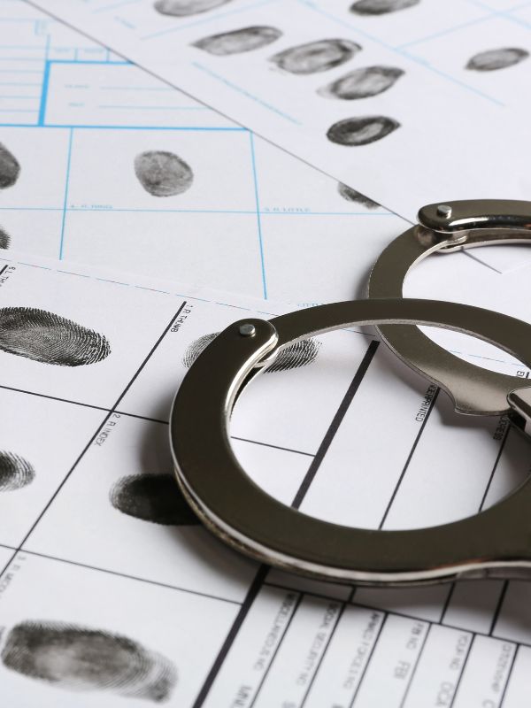 A person's fingerprints being taken after an arrest for drug charges in Columbus